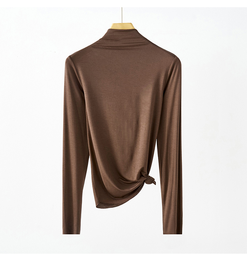 打底衫女春秋莫代尔半高领洋气长袖内搭春夏修身百搭t恤秋衣上衣详情27