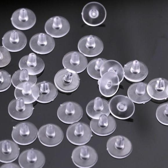 100个子弹头防过敏耳堵耳塞耳钉后塞透明硅胶塑料耳堵防掉耳帽详情6