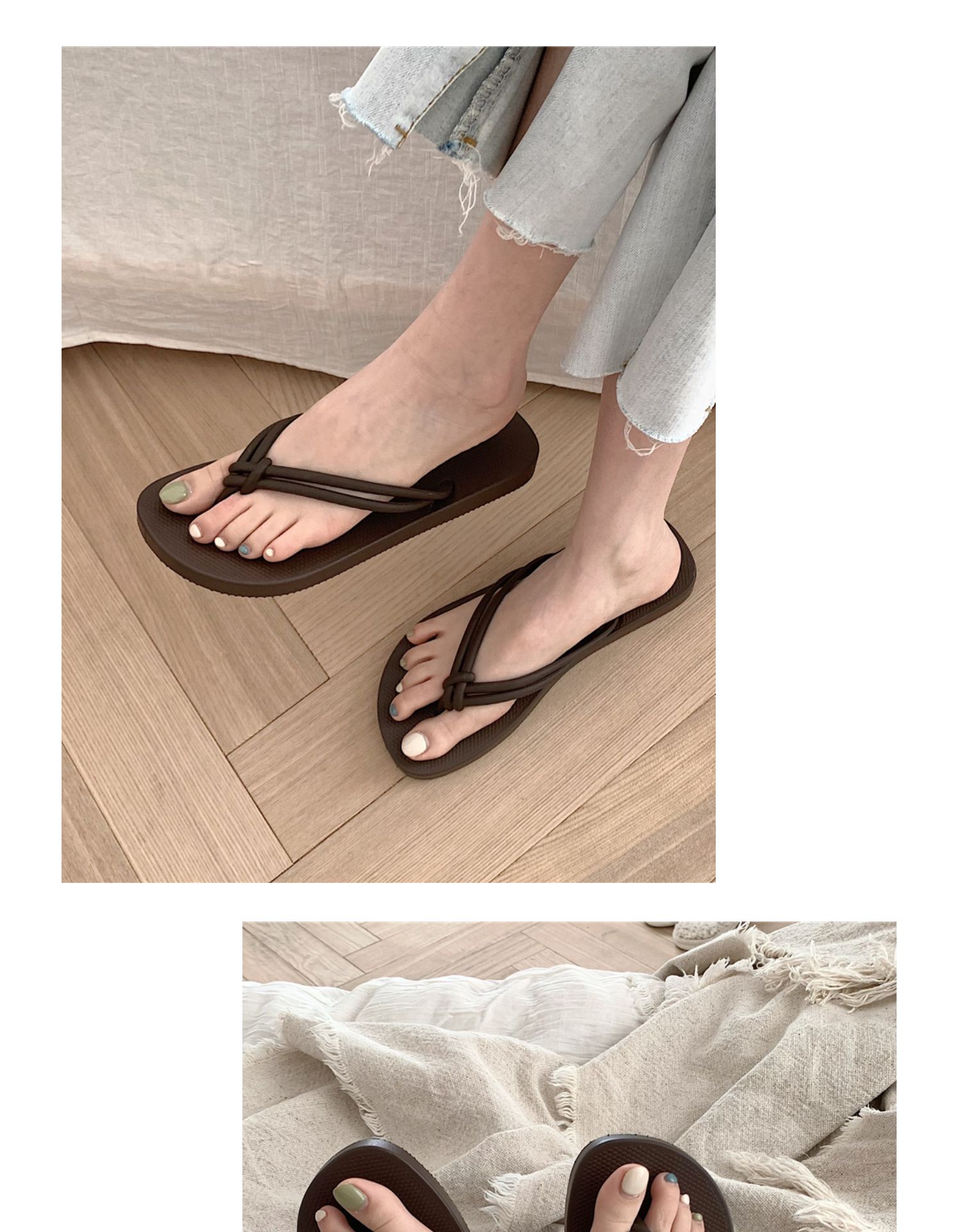 日式新款网红ins时尚休闲人字拖女夏外穿防滑洗澡夹脚凉拖鞋沙滩详情17
