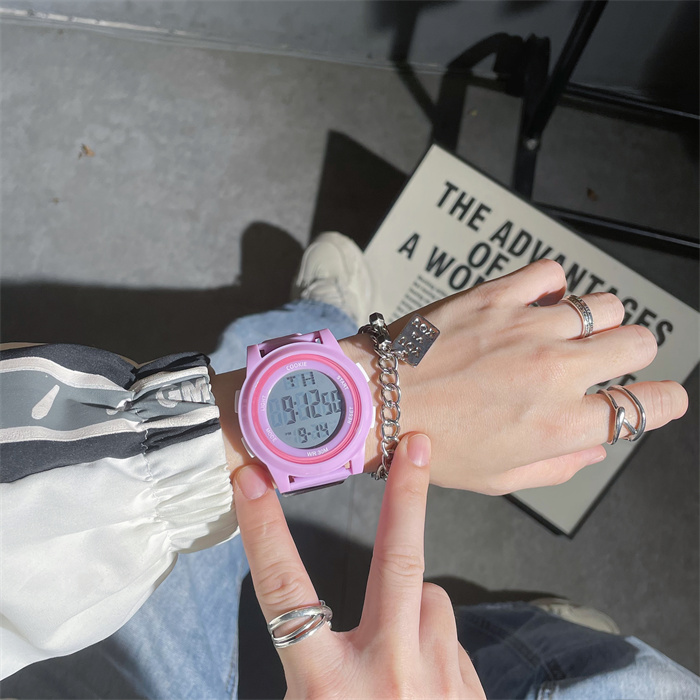 学生党手表女款ins风高颜值女生初中生简约百搭运动独角兽电子表详情12