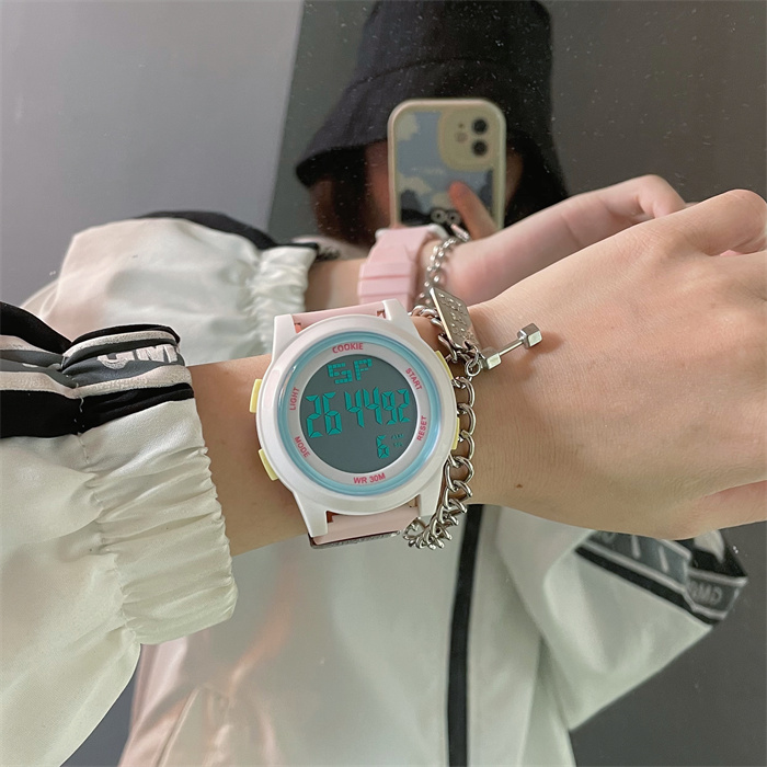 学生党手表女款ins风高颜值女生初中生简约百搭运动独角兽电子表详情4