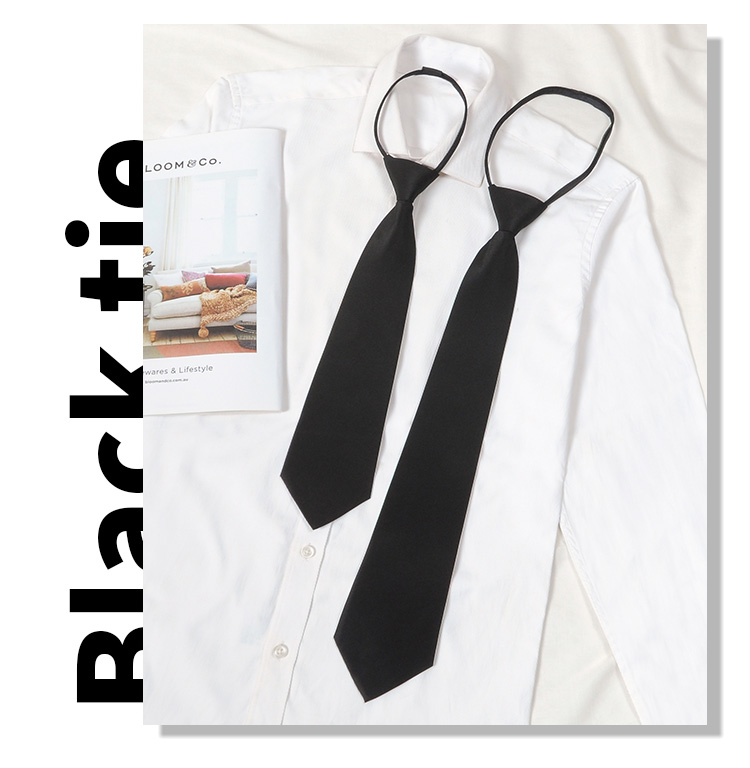 黑色领带男拉链式懒人免打衬衫装饰日系jk长短款学院风学生手打女详情2