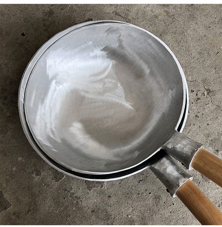 6S flat-bottomed aluminum pan, commercial scallion braised sea cucumber aluminum stir-frying pan, thickened handcrafted aluminum ladle-shaped frying pan, hotel special heat for stewing sauce pic 2