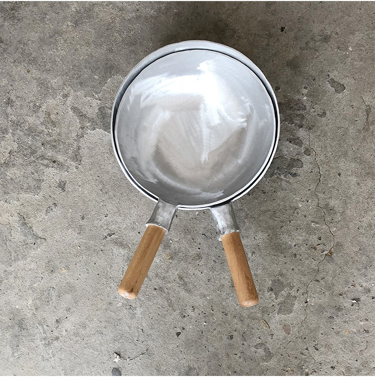 6S flat-bottomed aluminum pan, commercial scallion braised sea cucumber aluminum stir-frying pan, thickened handcrafted aluminum ladle-shaped frying pan, hotel special heat for stewing sauce pic 8