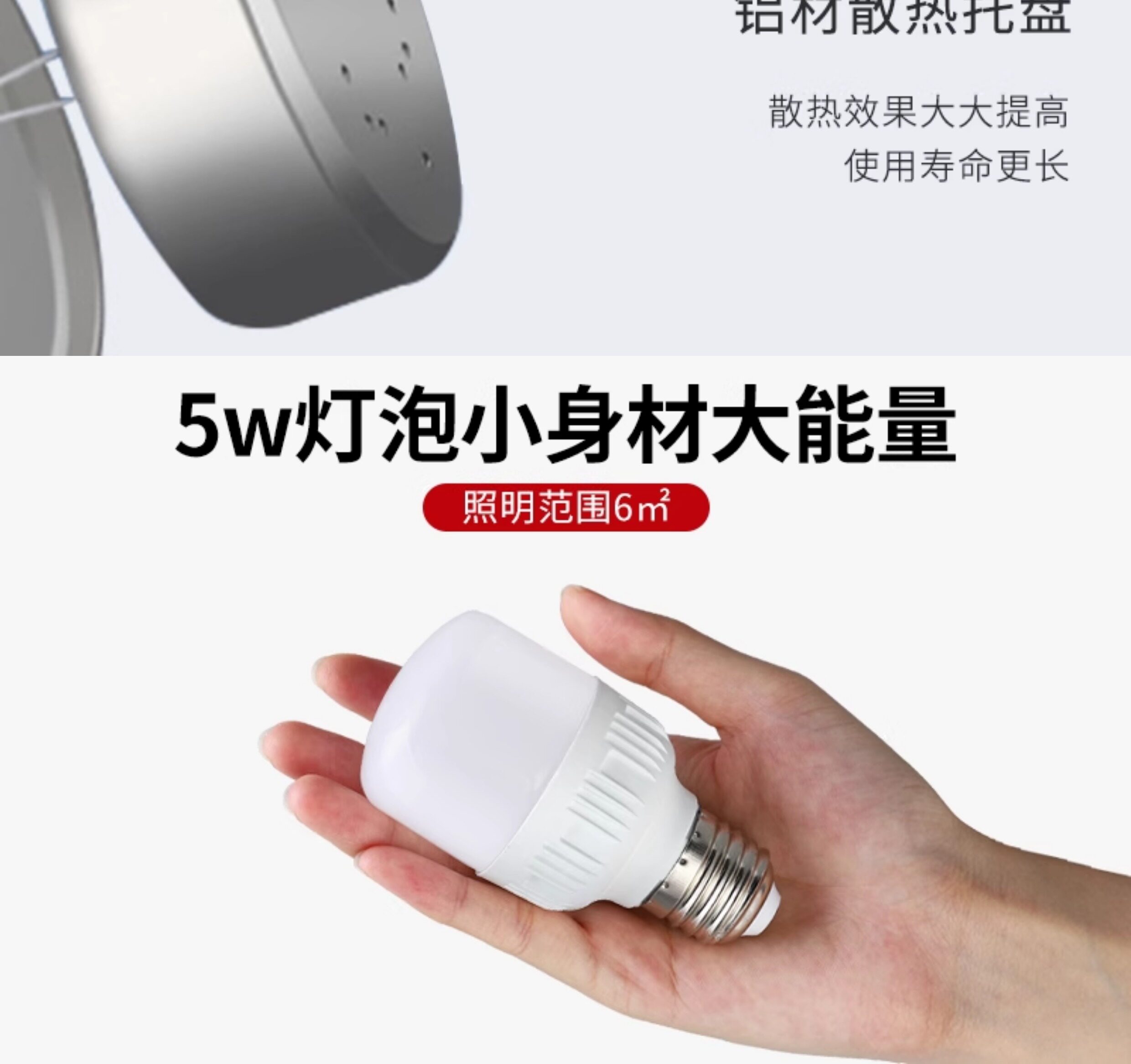 led bulb energy-saving lamp, household ultra-bright e7 screw thread high-power lighting eye-protecting bulb, white light factory pic 17