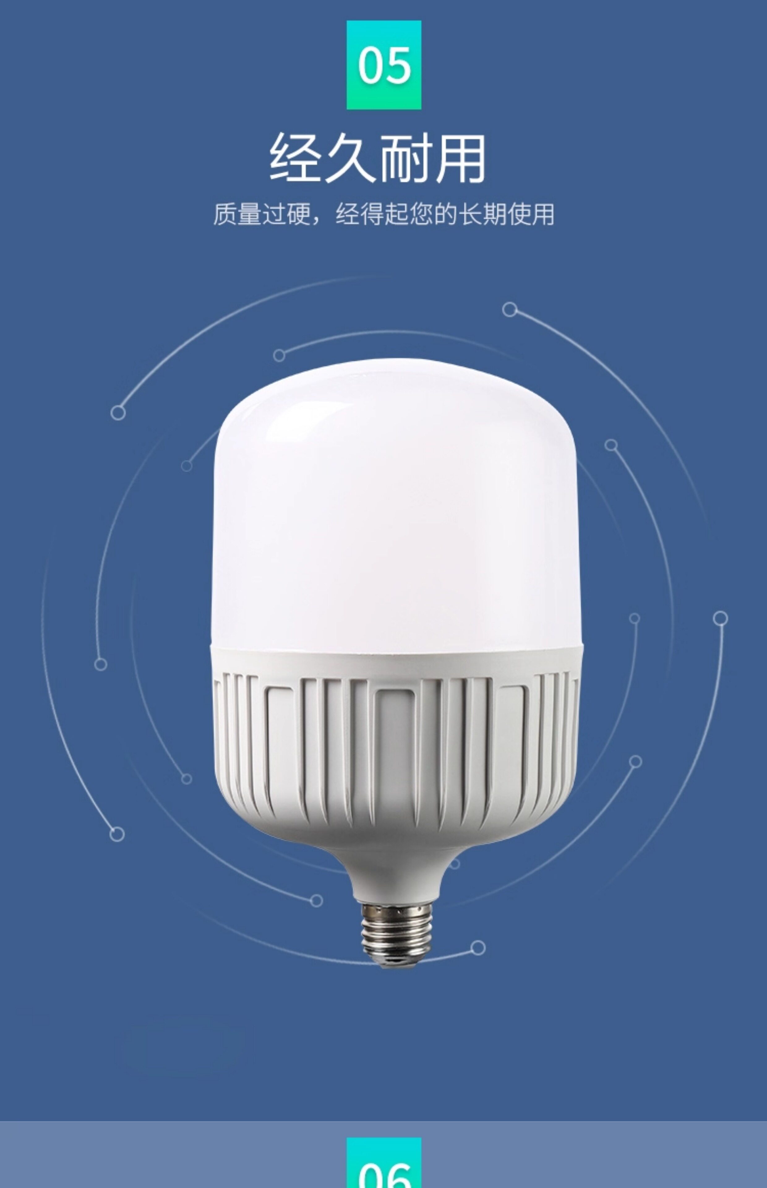 led bulb energy-saving lamp, household ultra-bright e7 screw thread high-power lighting eye-protecting bulb, white light factory pic 11