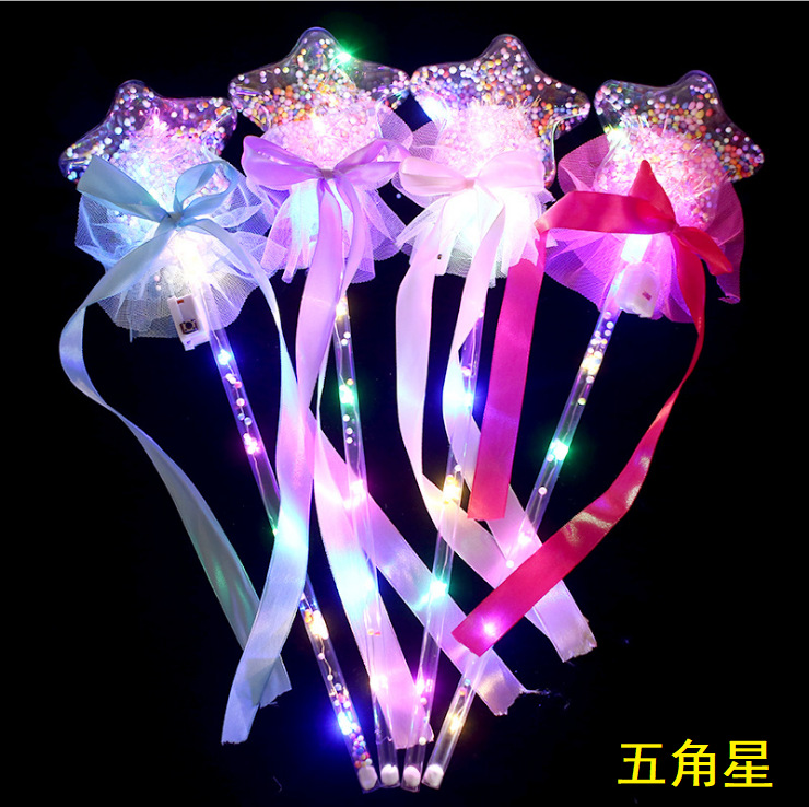 地推新款星空球魔法棒闪光波波球仙女棒发光玩具地摊夜市儿童广场白底实物图