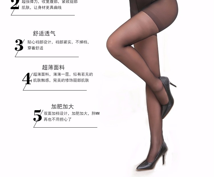大码丝袜夏季超薄透明胖mm连裤袜加肥加大防勾丝女打底袜厂家批发详情3