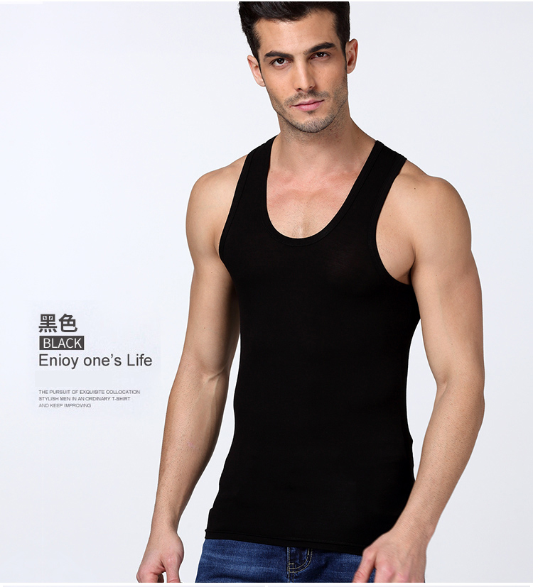 男士纯棉背心运动跨栏大码男款内穿全棉青年夏季打底健身紧身无袖详情13
