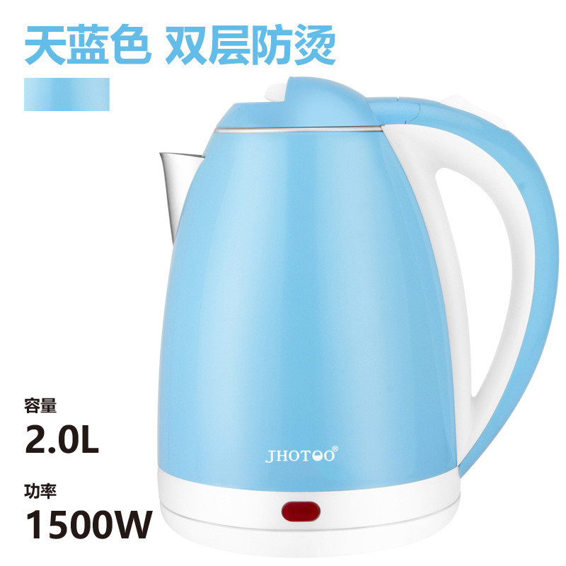 2L electric kettle, household automatic power-off kettle, large-capacity tea house stainless steel electric kettle, double-layer anti-scald Specification image