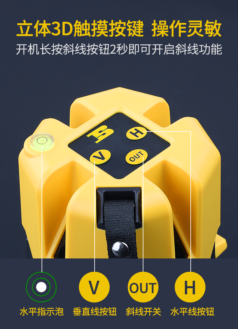 波斯激光测距仪2线3线5线高精度自动投线仪便携式测距 绿光水平仪详情7