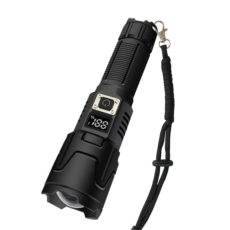 The New 30W White Laser High-Intensity Long-Range Focusing Flashlight Type-C With Rechargeable Display And Digital Telescopic Focusing Item Picture