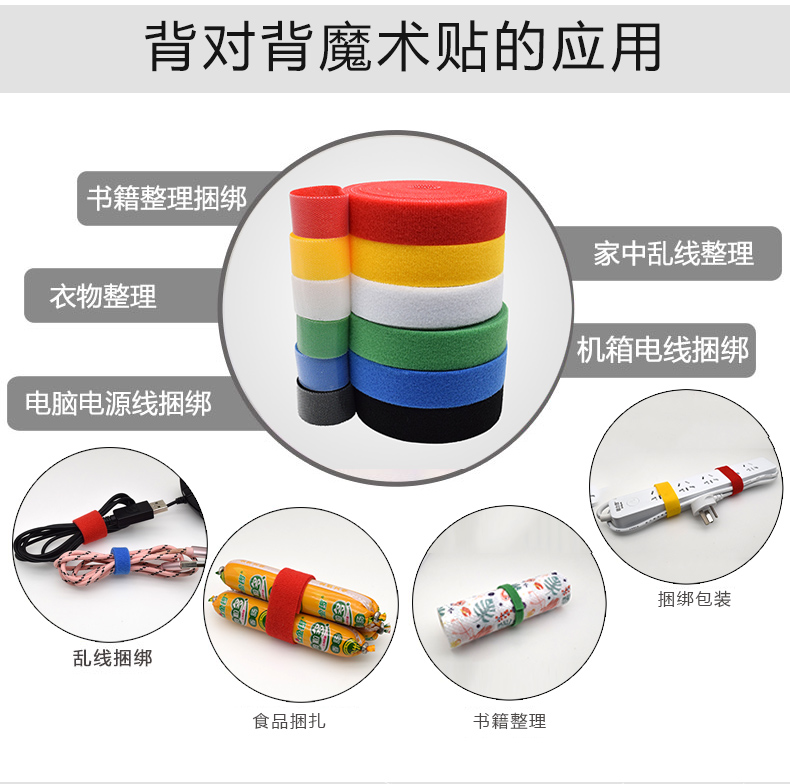 现货随意剪背对背魔术贴束线带背靠背扎带理线带数据线缆捆绑带详情2