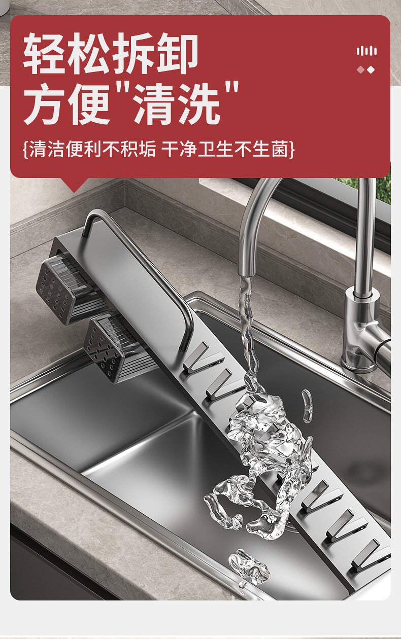 Wall-mounted multi-functional knife rack, non-drilling kitchen storage rack 筷笼 integrated kitchen knife rack storage rack, non-magnetic pic 8