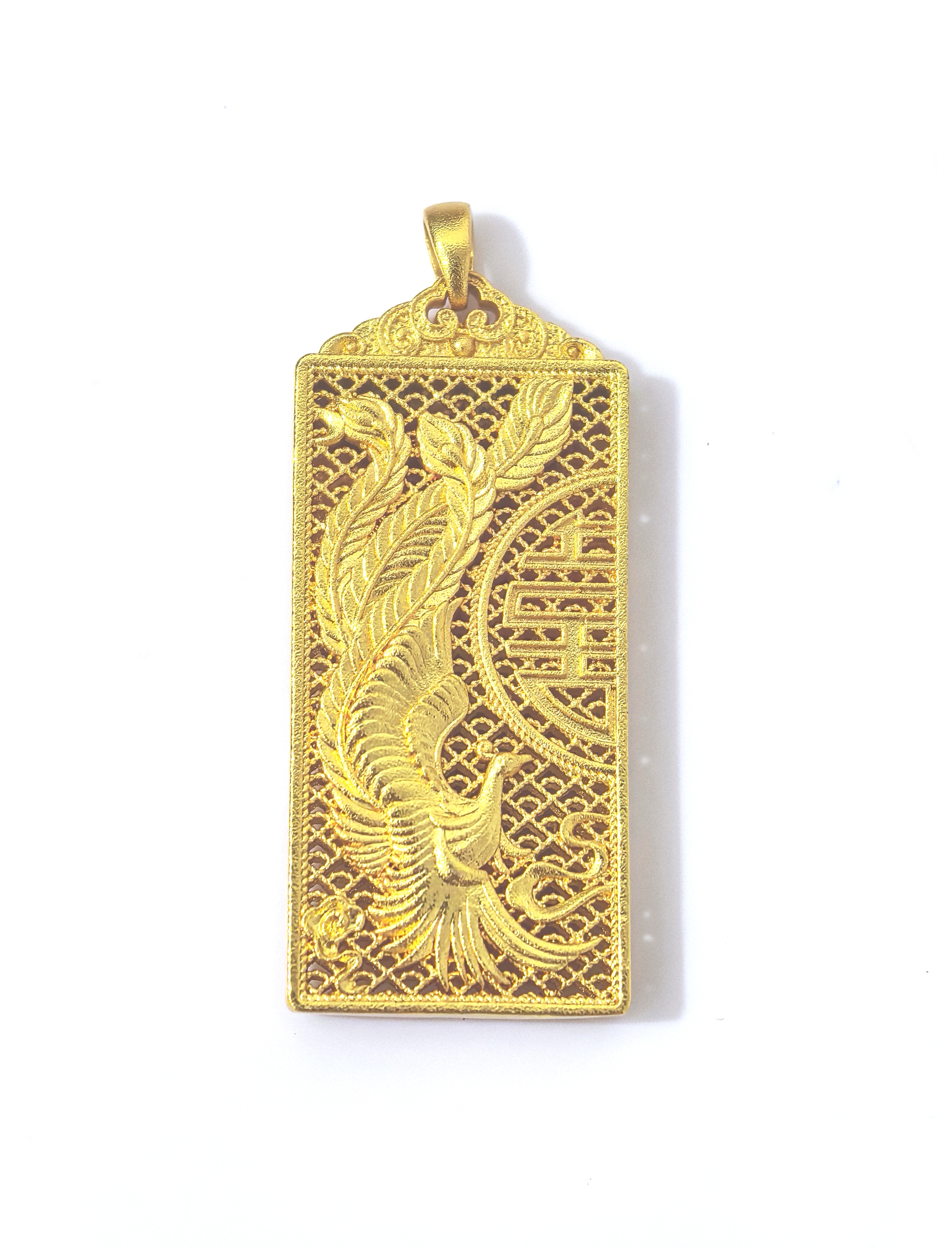 古法金铜镀龙凤合囍吊坠龙凤牌吊坠首饰打金DIY详情5