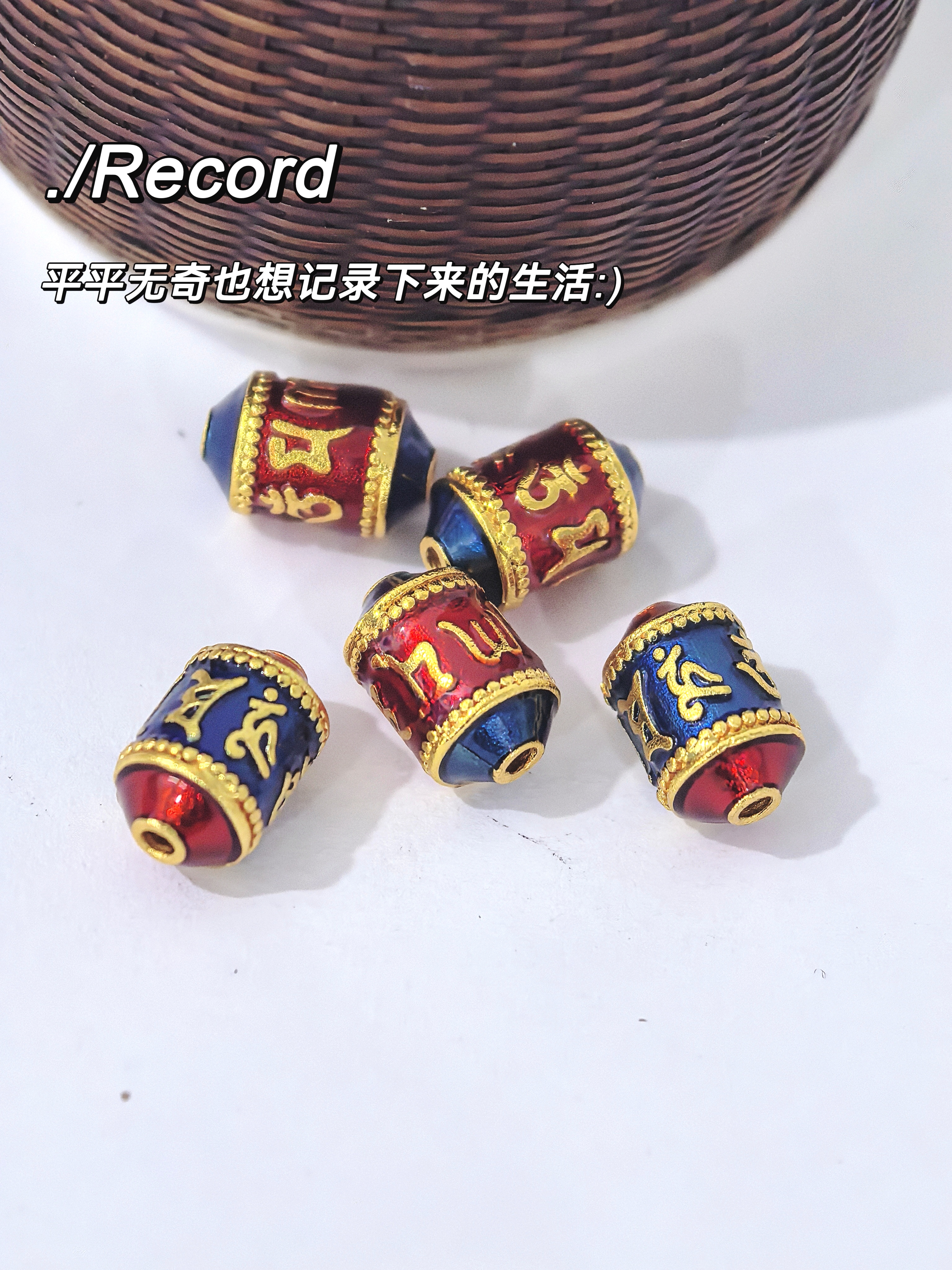 Factory direct sales of color-preserving ancient method gold diy accessories, six-character mantra pendants, bucket beads, good luck beads, bracelets and necklaces wholesale pic 1