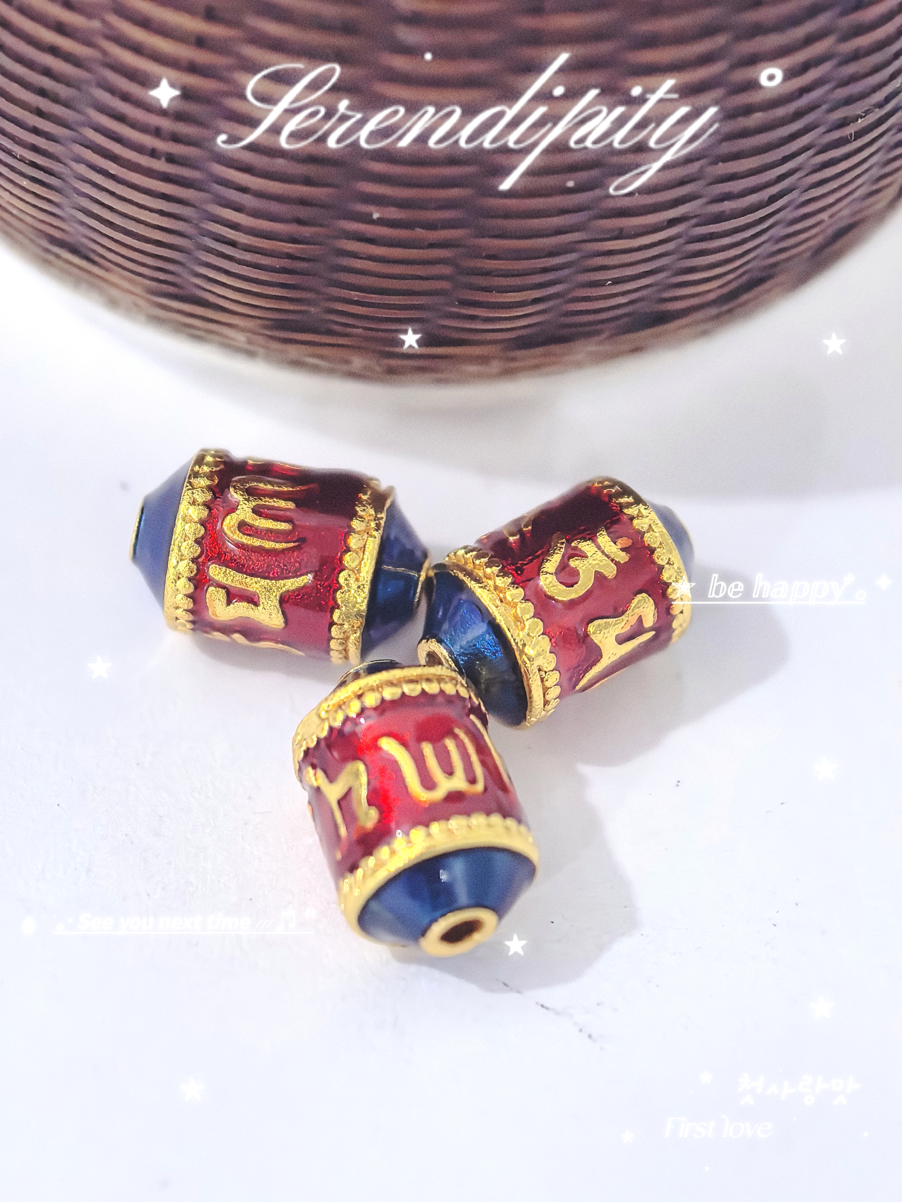 Factory direct sales of color-preserving ancient method gold diy accessories, six-character mantra pendants, bucket beads, good luck beads, bracelets and necklaces wholesale pic 4