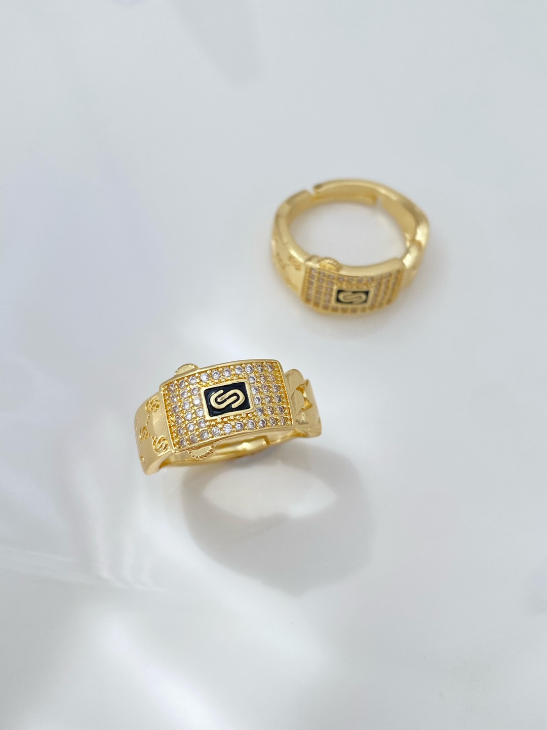 Creative hip-hop, individualistic, fashionable and powerful ring, niche design, full diamond cool ring bracelet, unisplendour pic 4