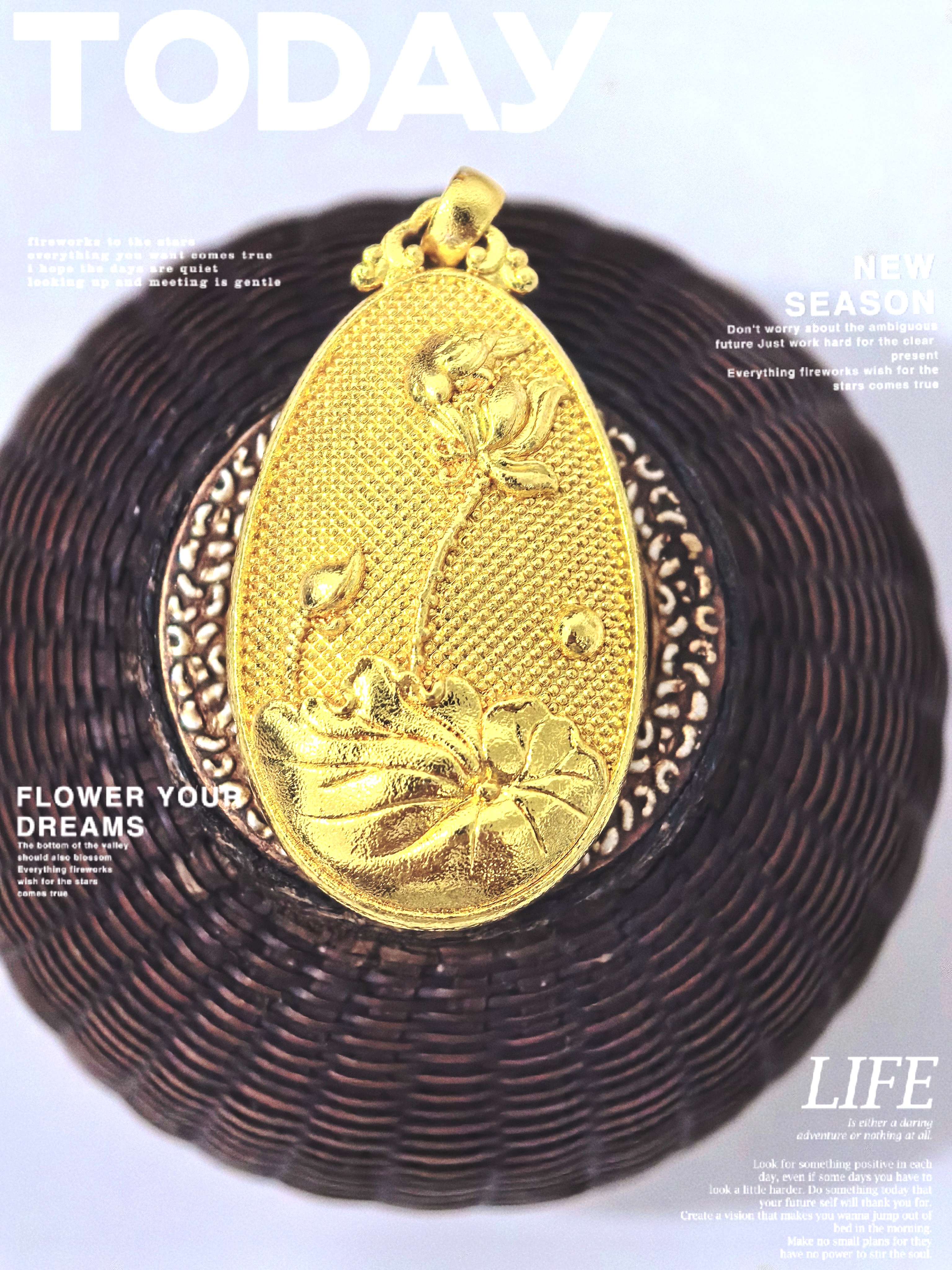 Ancient-style sand gold good luck lotus pendant, lotus seed pendant, woven rope necklace accessory manufacturer wholesale pic 2