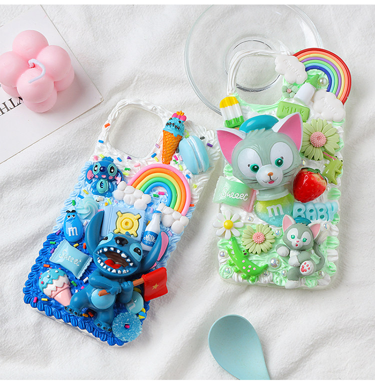 Handmade cream glue material package, mobile phone case, simulated cream diy stationery box, crystal resin resin accessories pic 18