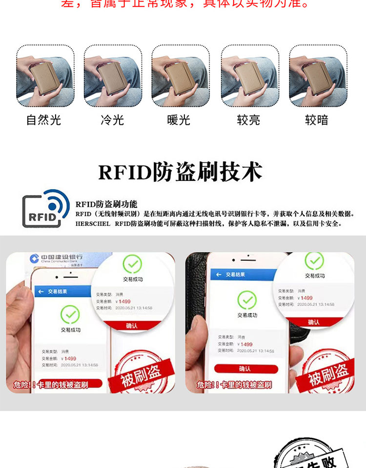 头层牛皮女士钱包百搭RFID防磁分格零钱包真皮硬币包跨境批发女士胸包详情8