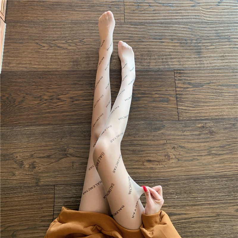 黑丝袜女夏薄款巴黎b字母菠萝任意剪连裤袜性感防勾丝打底袜批发详情45