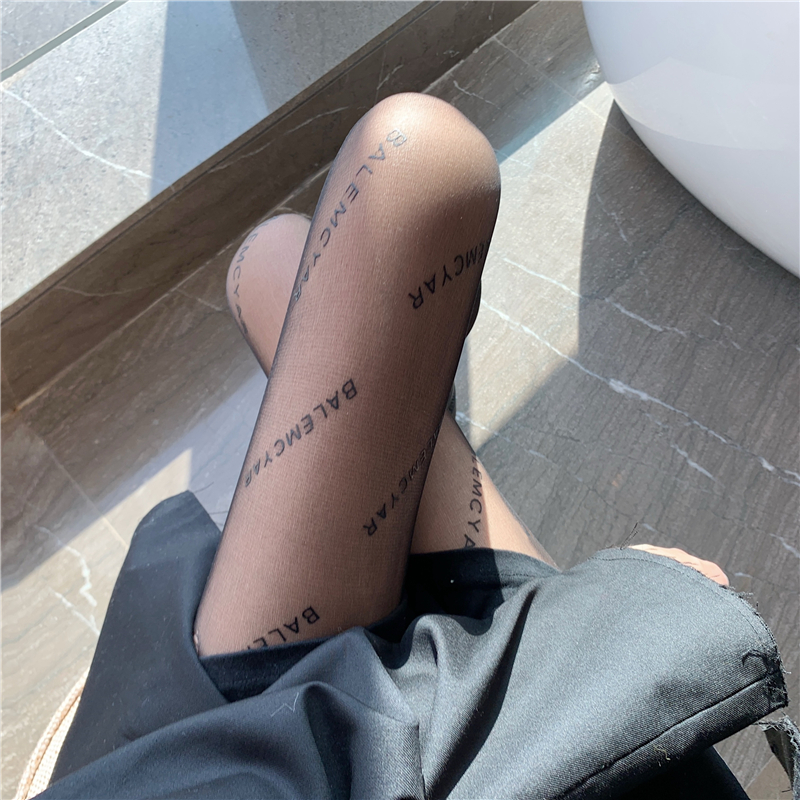 黑丝袜女夏薄款巴黎b字母菠萝任意剪连裤袜性感防勾丝打底袜批发详情20