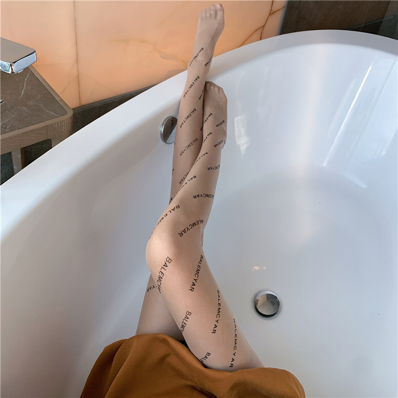 黑丝袜女夏薄款巴黎b字母菠萝任意剪连裤袜性感防勾丝打底袜批发详情41