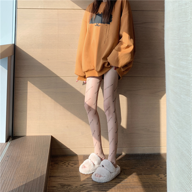 黑丝袜女夏薄款巴黎b字母菠萝任意剪连裤袜性感防勾丝打底袜批发详情48