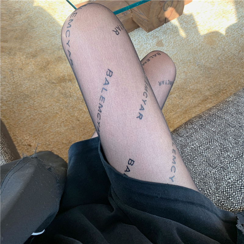 黑丝袜女夏薄款巴黎b字母菠萝任意剪连裤袜性感防勾丝打底袜批发详情28