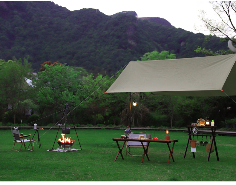 户外野餐单锅铝合金野营吊锅 坐锅5-8人行军锅野炊大锅营地锅套锅详情2