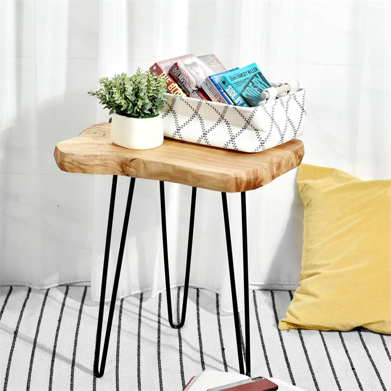 【 Yiwu Jiehao Bamboo and Wood Products 】【2025 Bestseller 】【ins Style 】 Wooden coffee table, side table, Wabi-sabi style small coffee table, popular living room, Irregular outdoor camping portable coffee table, Nordic corner table details Picture
