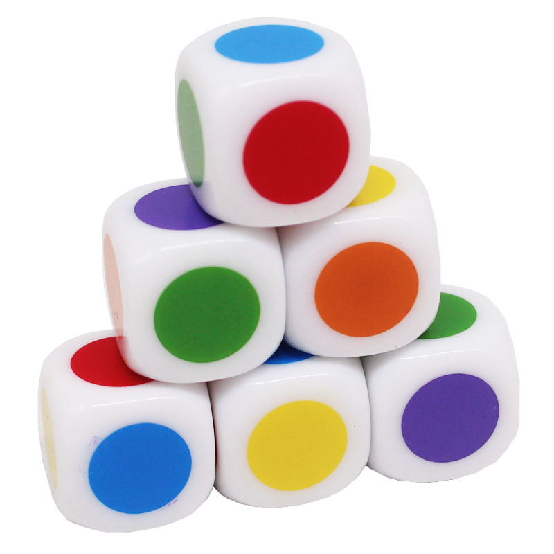 彩印骰子 网版印刷色子 颜色骰子 助教教学色子 彩色圆点六面骰子