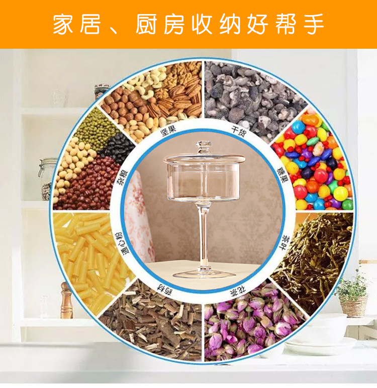 批发欧式透明玻璃蛋糕盘糖果罐高脚托盘防尘罩婚庆创意家居甜品台详情3
