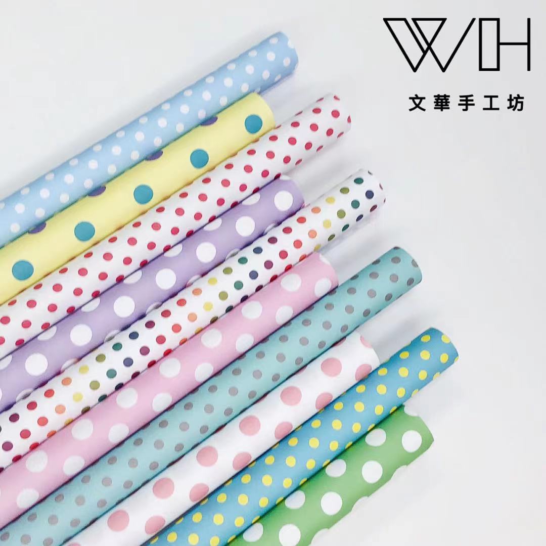 圣诞儿童节可爱通用生日拉花礼物礼盒包装纸套装手工圆点大张书皮详情图5