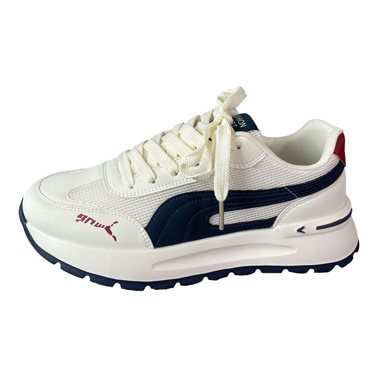 男士跑步鞋/老北京布鞋/sneakers/圆鞋带1.3米长/万年红鞋业白底实物图