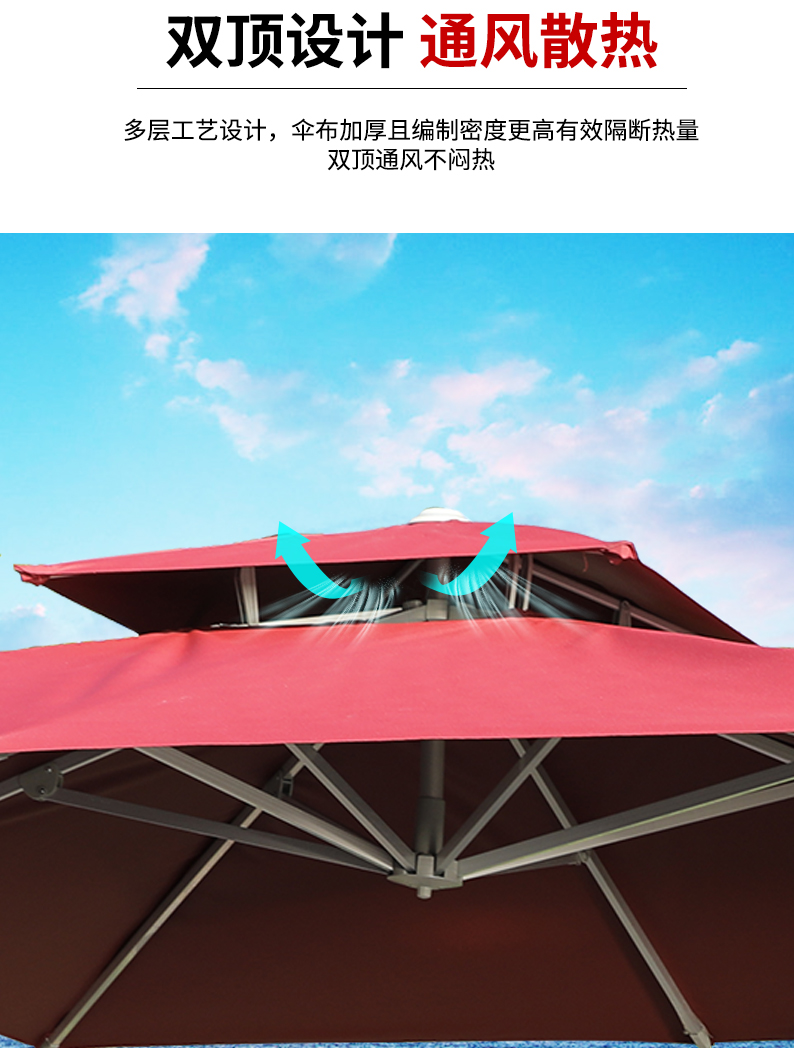 户外遮阳伞户外伞庭院伞室外伞太阳伞四方摆摊大伞罗马户外沙滩伞详情12