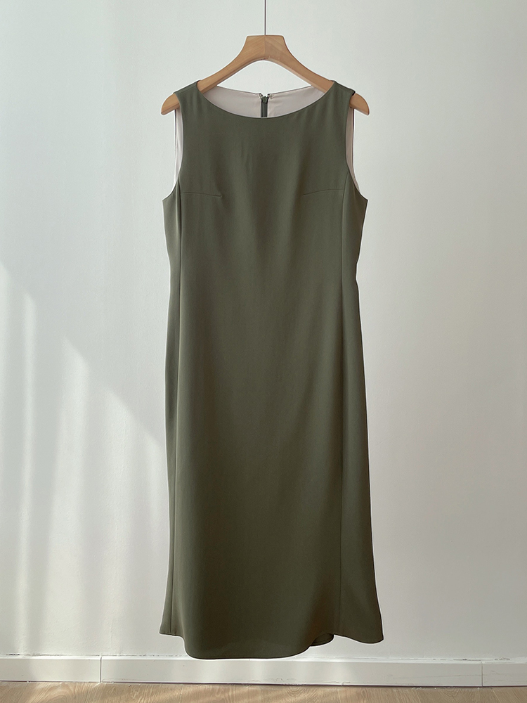 The*y acetate dress for spring and summer is a new style, fashionable and high-end sleeveless fishtail dress pic 14