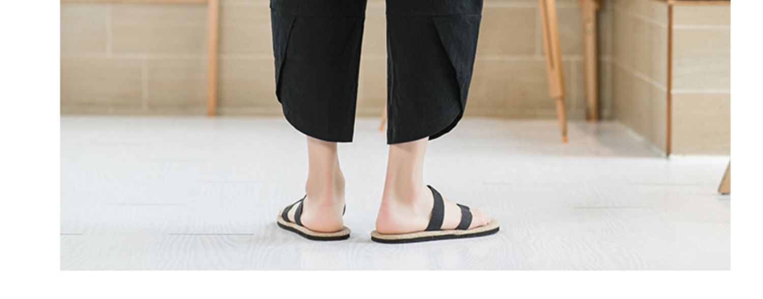 Aliexpress 2022 Summer New Style Chinese style simple solid color seven-inch wide-leg pants for men, beach pants, casual pants for men pic 36