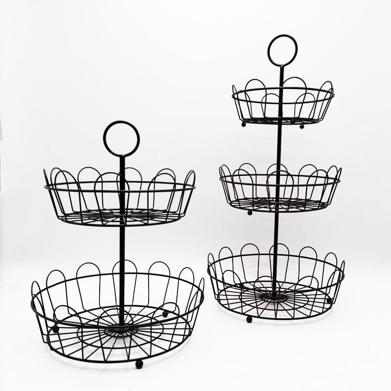 猫町 多层水果盘桌面高档果盘家用果篓客厅零食置物架茶几收纳篮