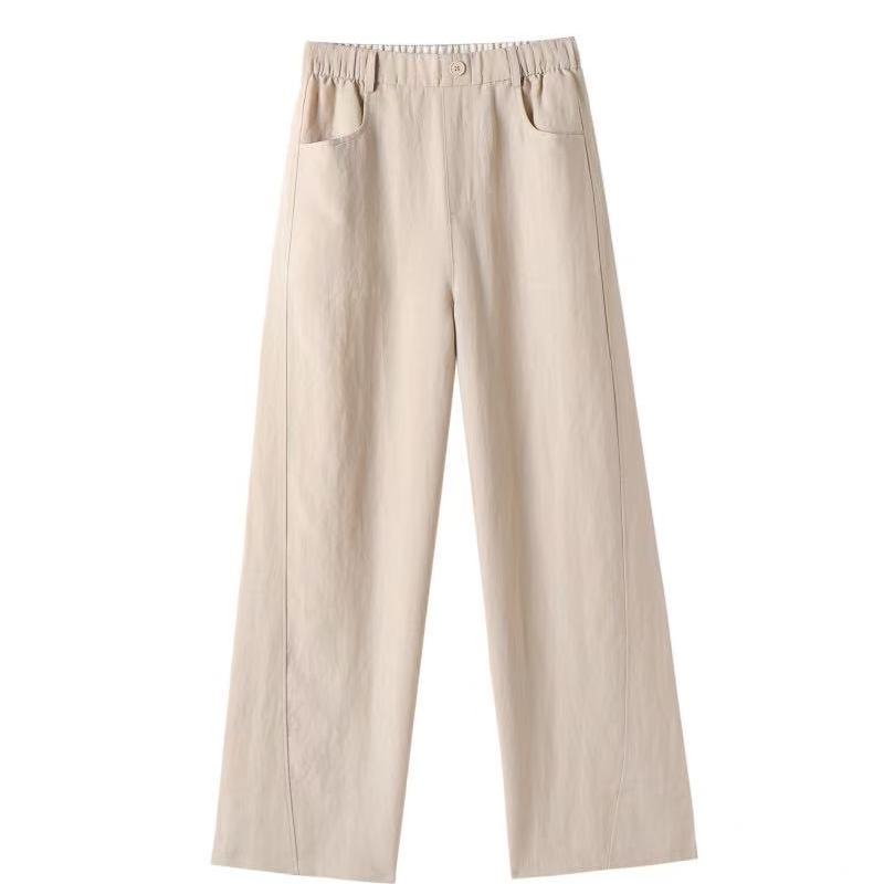 7729 Tencel linen wide-leg pants, summer wide-leg pants, casual pants, thin and versatile for outerwear details Picture