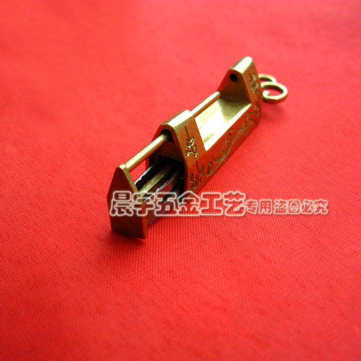 Bird lock, old-fashioned ancient-style lock, antique copper lock, Chinese-style lock, small bronze color mini aged retro lock, horizontal opening padlock pic 20