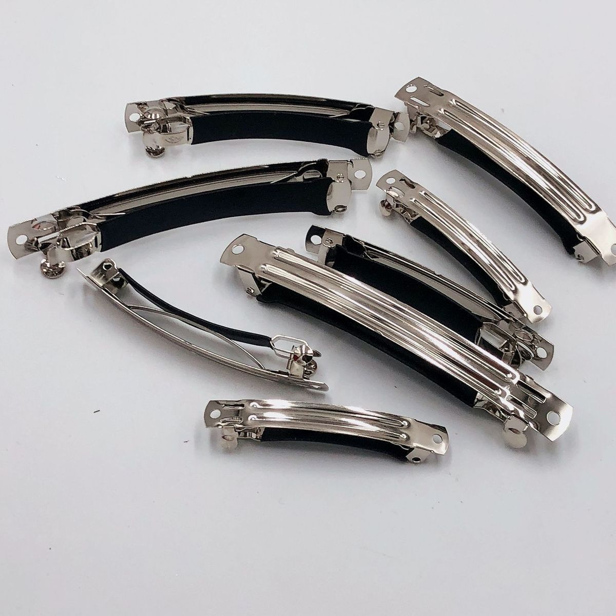 8/10cm带防滑皮套弹簧夹马尾夹镂空一字夹diy网红蝴蝶结头饰发卡详情8