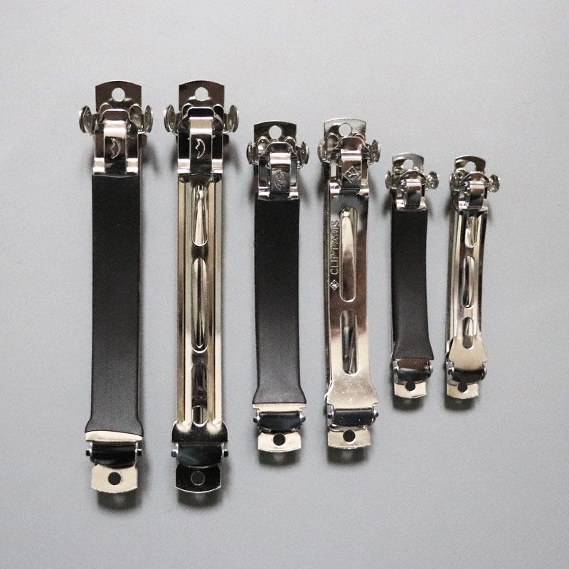 8/10cm带防滑皮套弹簧夹马尾夹镂空一字夹diy网红蝴蝶结头饰发卡详情2