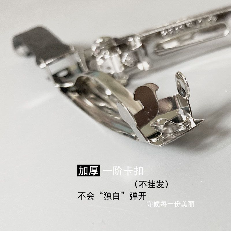 8/10cm带防滑皮套弹簧夹马尾夹镂空一字夹diy网红蝴蝶结头饰发卡详情12