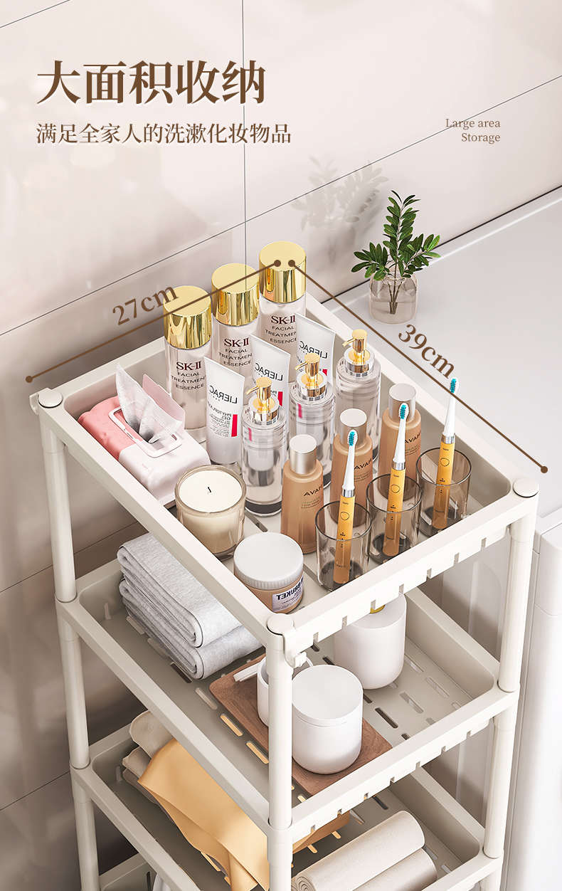 Trolley storage rack, bathroom floor storage rack, dormitory storage rack, bedroom corner rack for moving sundries pic 7