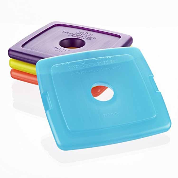 Outdoor picnic lunch bag/box, refrigerated blue ice 200g, large single-hole cold preservation ice crystal box 125x125x15mm details Picture