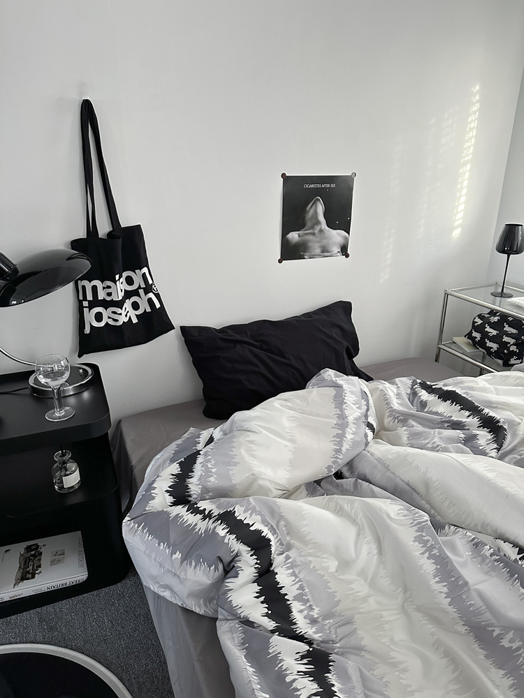 UG73ins简约素色男士床上四件套纯棉全棉床单被单被套床笠床品三详情3