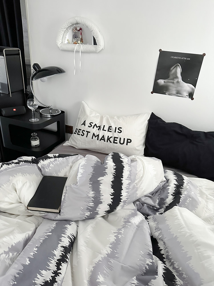 UG73ins简约素色男士床上四件套纯棉全棉床单被单被套床笠床品三详情13