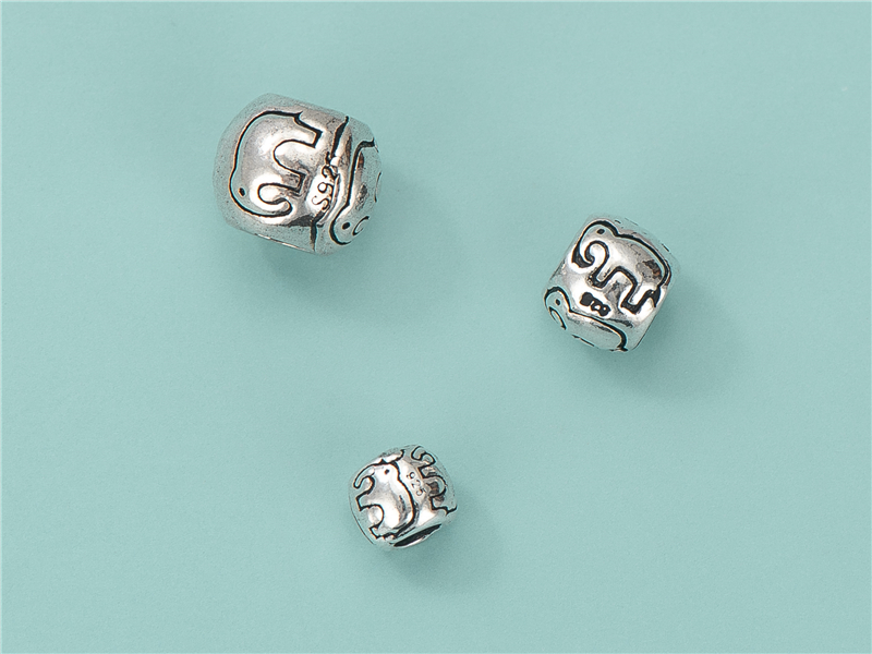 s925 sterling silver Thai Silver retro elephant bead diy handcrafted small elephant bucket bead Buddhist bead bracelet accessory manufacturer wholesale pic 18